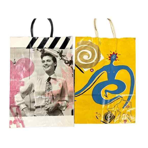 2 VTG Bloomingdales Paper Bags Matthew Rolston Hollywood 1989 & 83 Susan Curtis - Picture 1 of 5